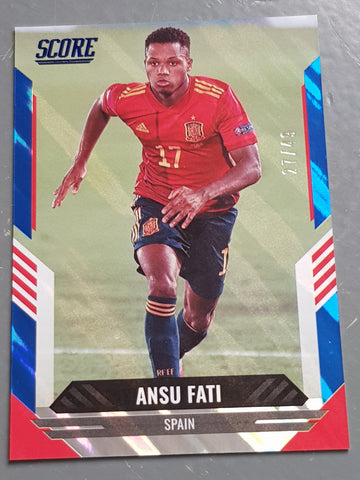 2021-22 Panini Score FIFA Ansu Fati #99 Blue Lava Parallel /49 Trading Card