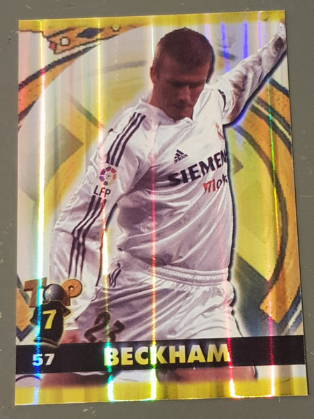 2005 Las Fichas de La Liga Mundicromo David Beckham #57 Foil Trading Card