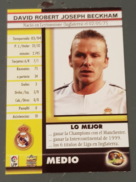 2005 Las Fichas de La Liga Mundicromo David Beckham #57 Foil Trading Card