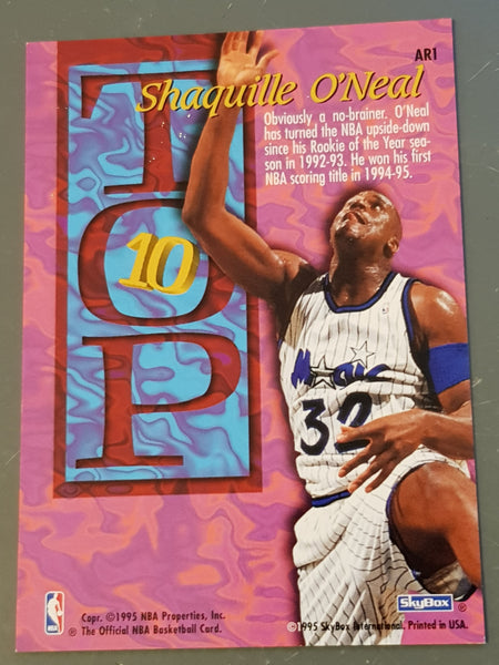 1995-96 NBA Hoops Shaquille O'Neal Top 10 #AR1 Trading Card