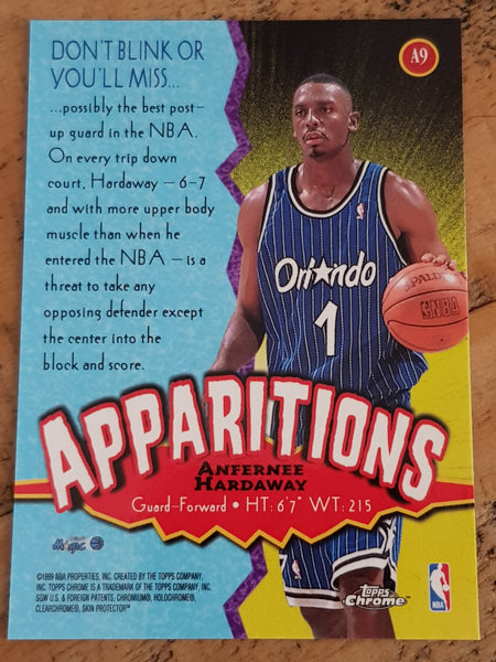 1998-99 Topps Chrome Basketball Apparitions Anfernee Hardaway #A9 Trading Card