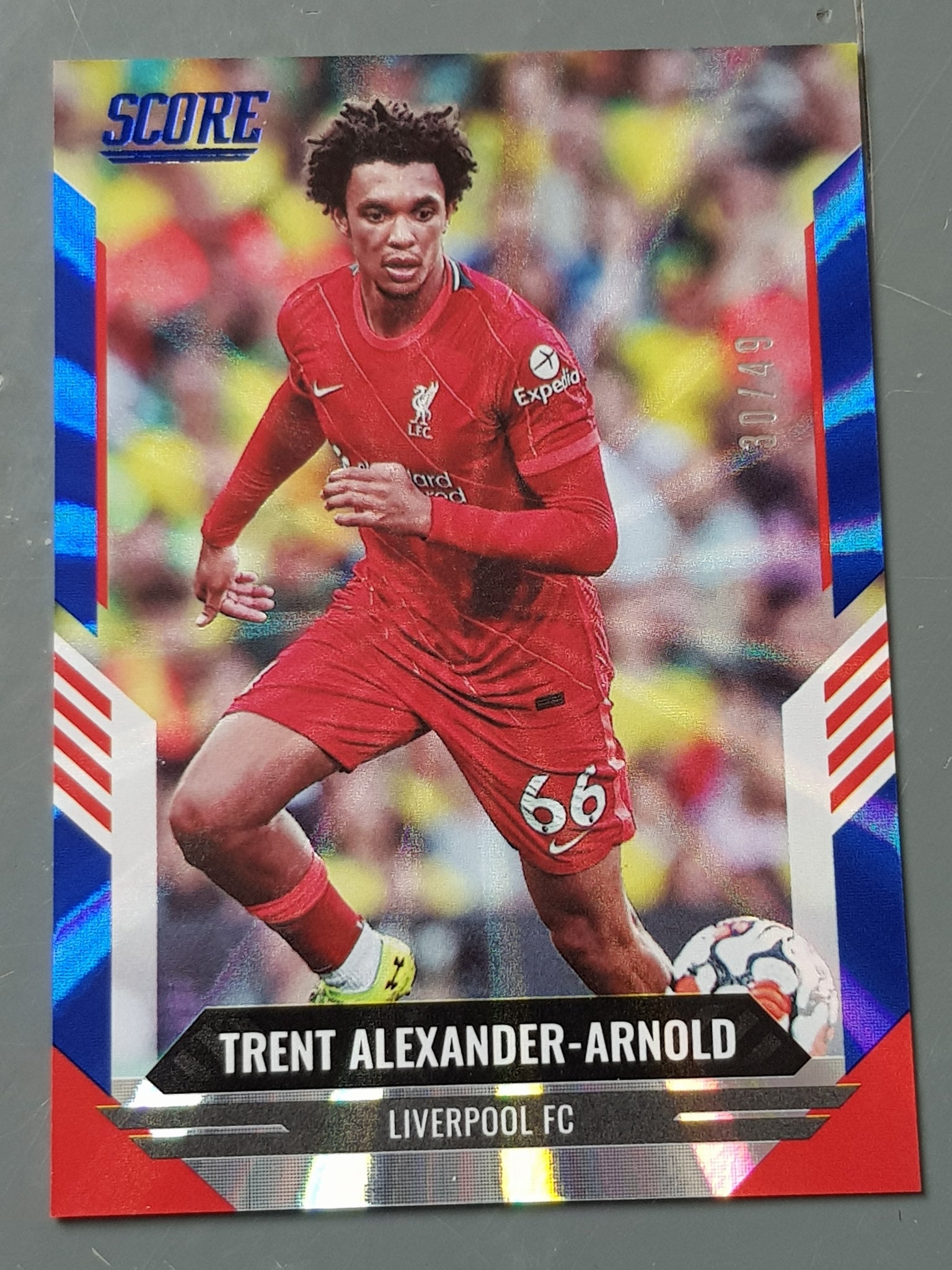2021-22 Panini Score FIFA Trent Alexander-Arnold #151 Blue Laser Parallel /49 Trading Card