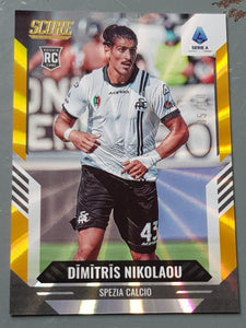 2021-22 Panini Score Serie A Dimitris Nikolaou #74 Gold Laser Parallel /10 Rookie Card