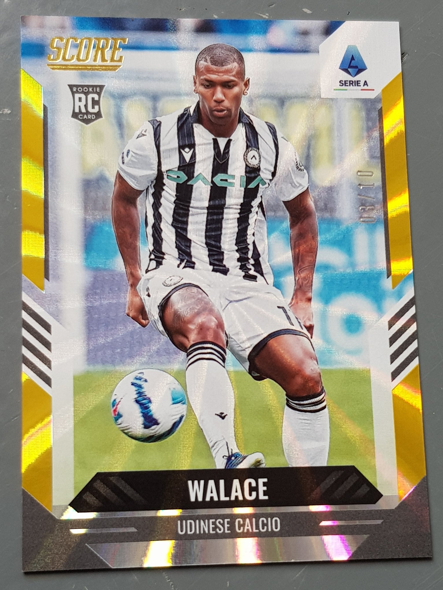 2021-22 Panini Score Serie A Walace #108 Gold Laser Parallel /10 Rookie Card