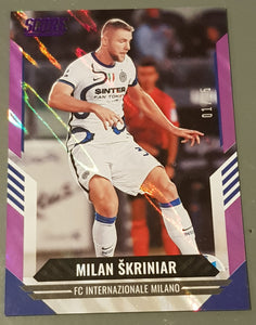 2021-22 Panini Score FIFA Milan Škriniar #193 Purple Lava Parallel /15 Trading Card