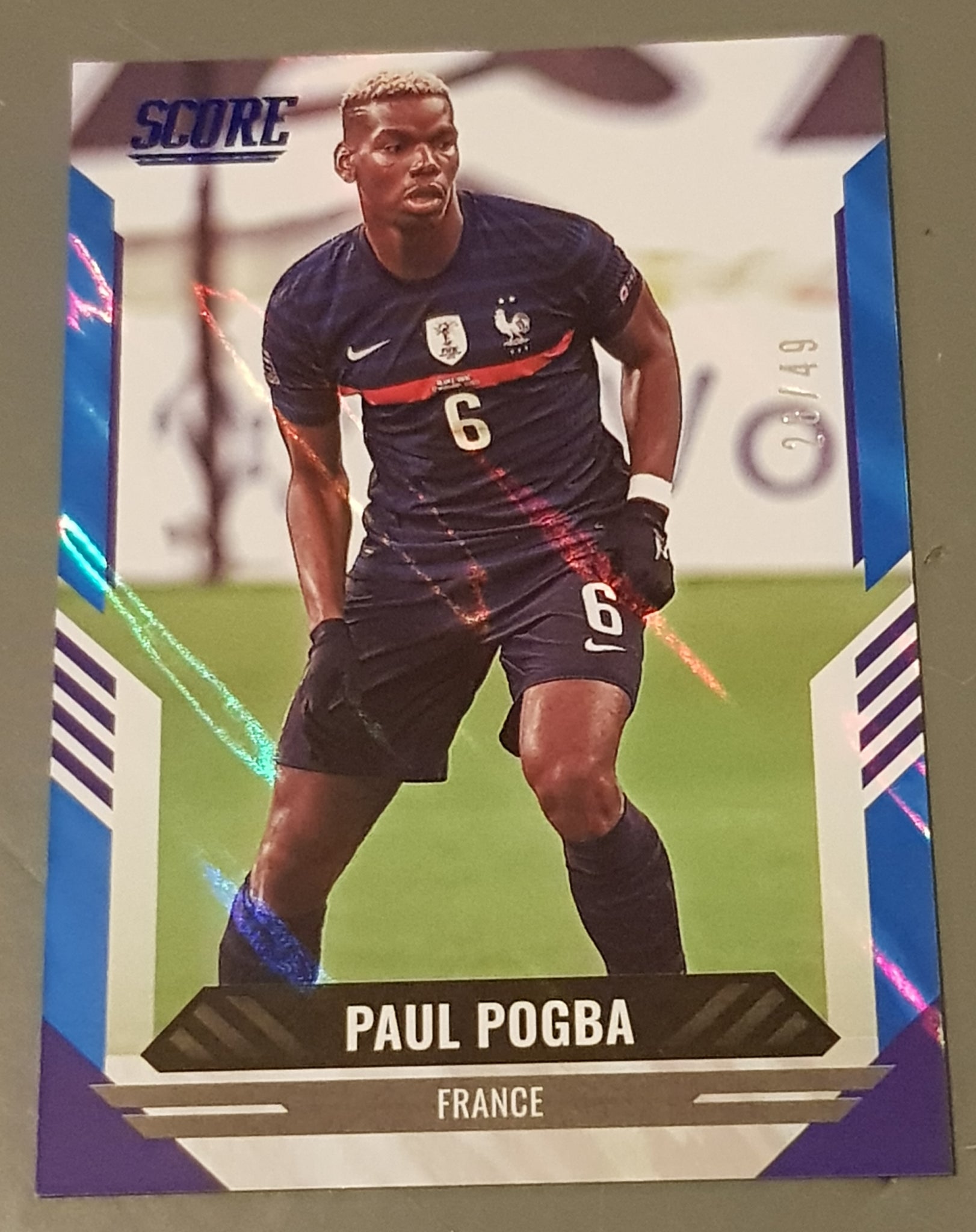 2021-22 Panini Score FIFA Paul Pogba #63 Blue Lava Parallel /49 Trading Card
