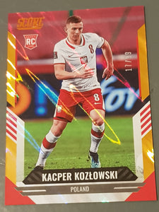 2021-22 Panini Score FIFA Kacper Kozlowski #55 Orange Lava Parallel /99 Rookie Card