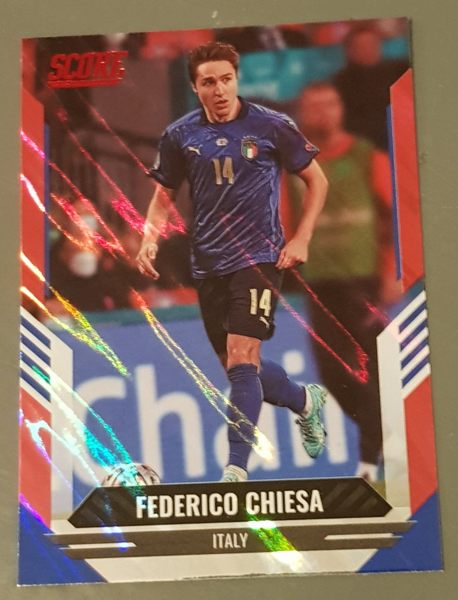 2021-22 Panini Score FIFA Federico Chiesa #84 Red Lava Parallel Trading Card