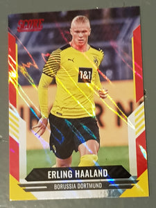 2021-22 Panini Score FIFA Erling Haaland #121 Red Lava Parallel Trading Card