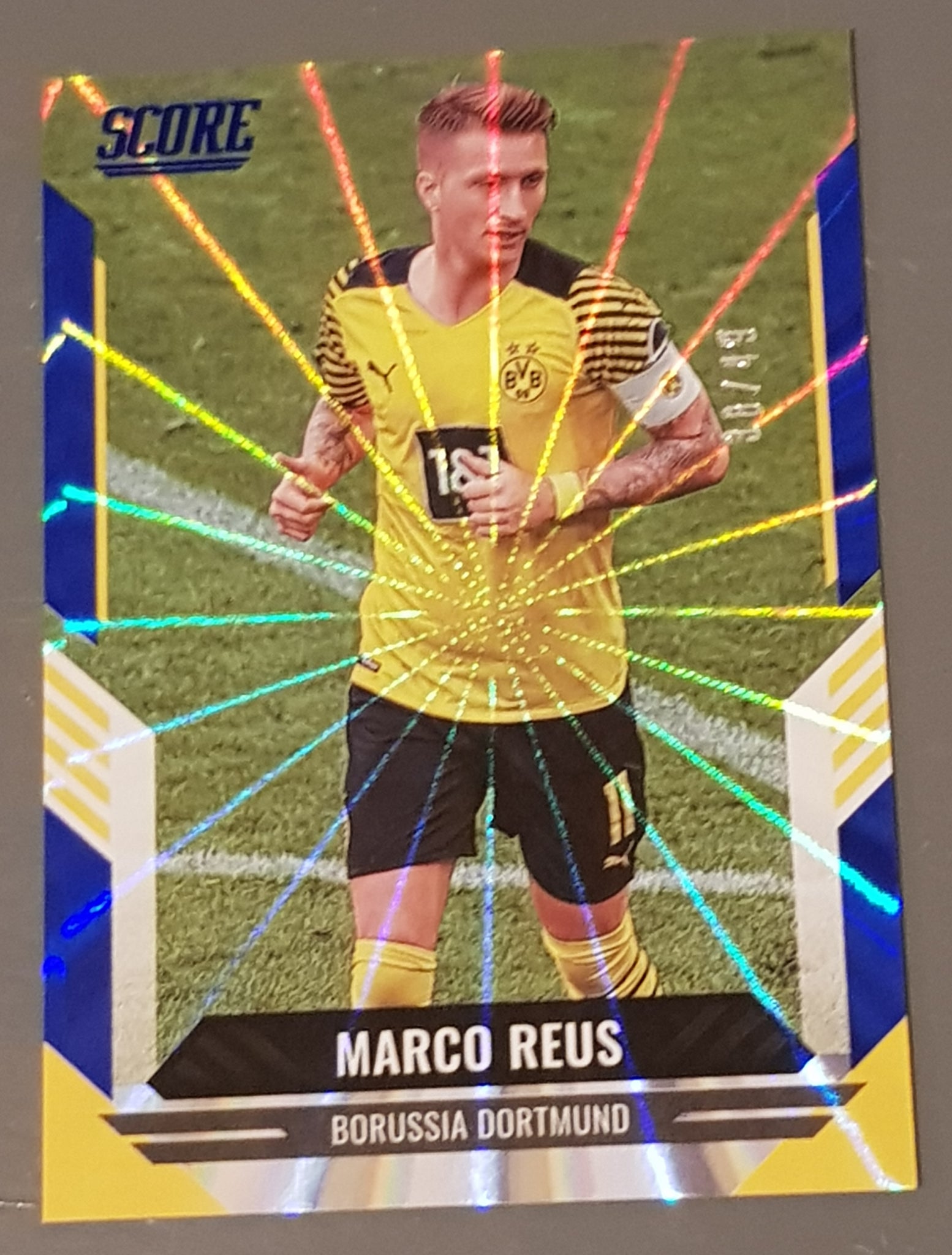 2021-22 Panini Score FIFA Marco Reus #122 Blue Laser Parallel /49 Trading Card