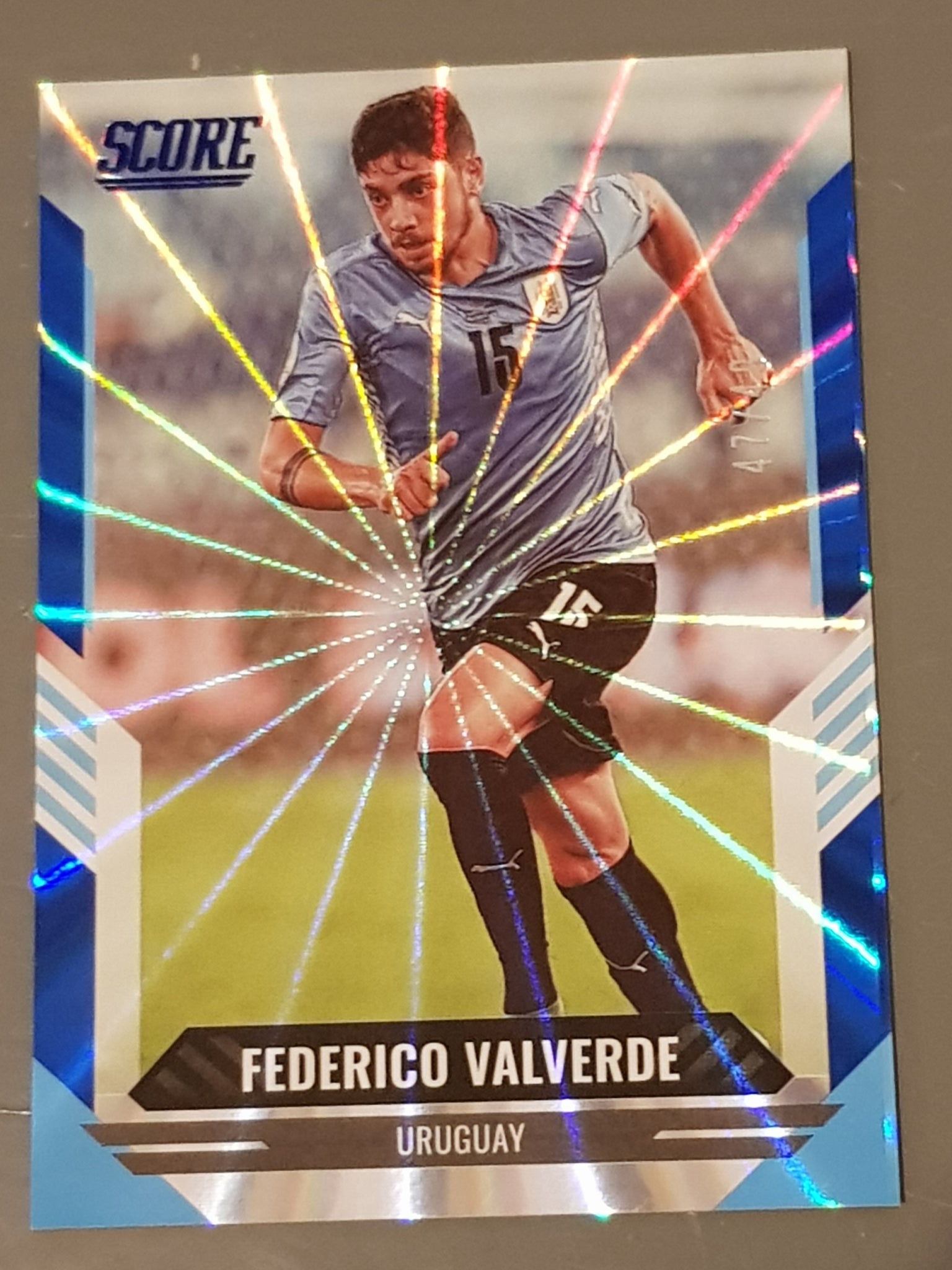 2021-22 Panini Score FIFA Federico Valverde #28 Blue Laser Parallel /49 Trading Card
