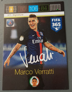 2015-16 Panini FIFA 365 #377 Marco Verratti Signature Trading Card