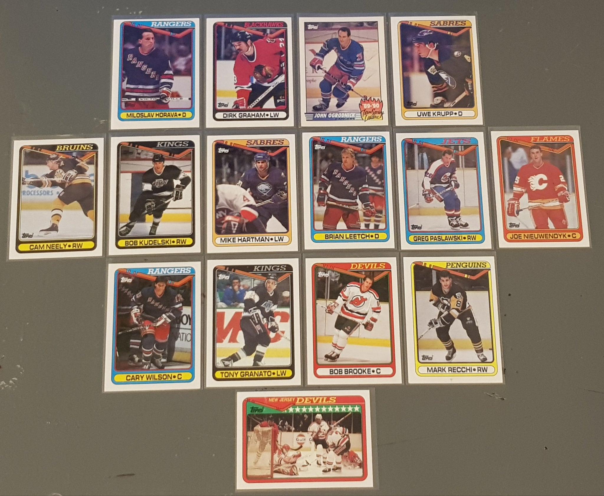 1990 Topps NHL Hockey (15) Trading Card Lot