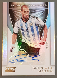 2021-22 Panini Score FIFA Pablo Zabaleta /99 Autograph Trading Card