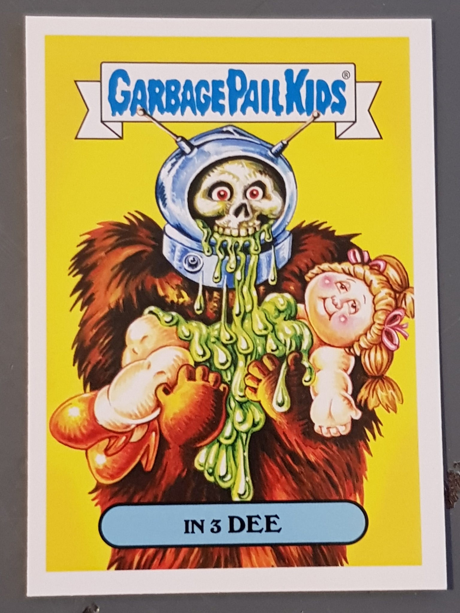 Garbage Pail Kids Oh the Horror-Ible Retro Sci-Fi #13b - In 3 Dee Trading Card