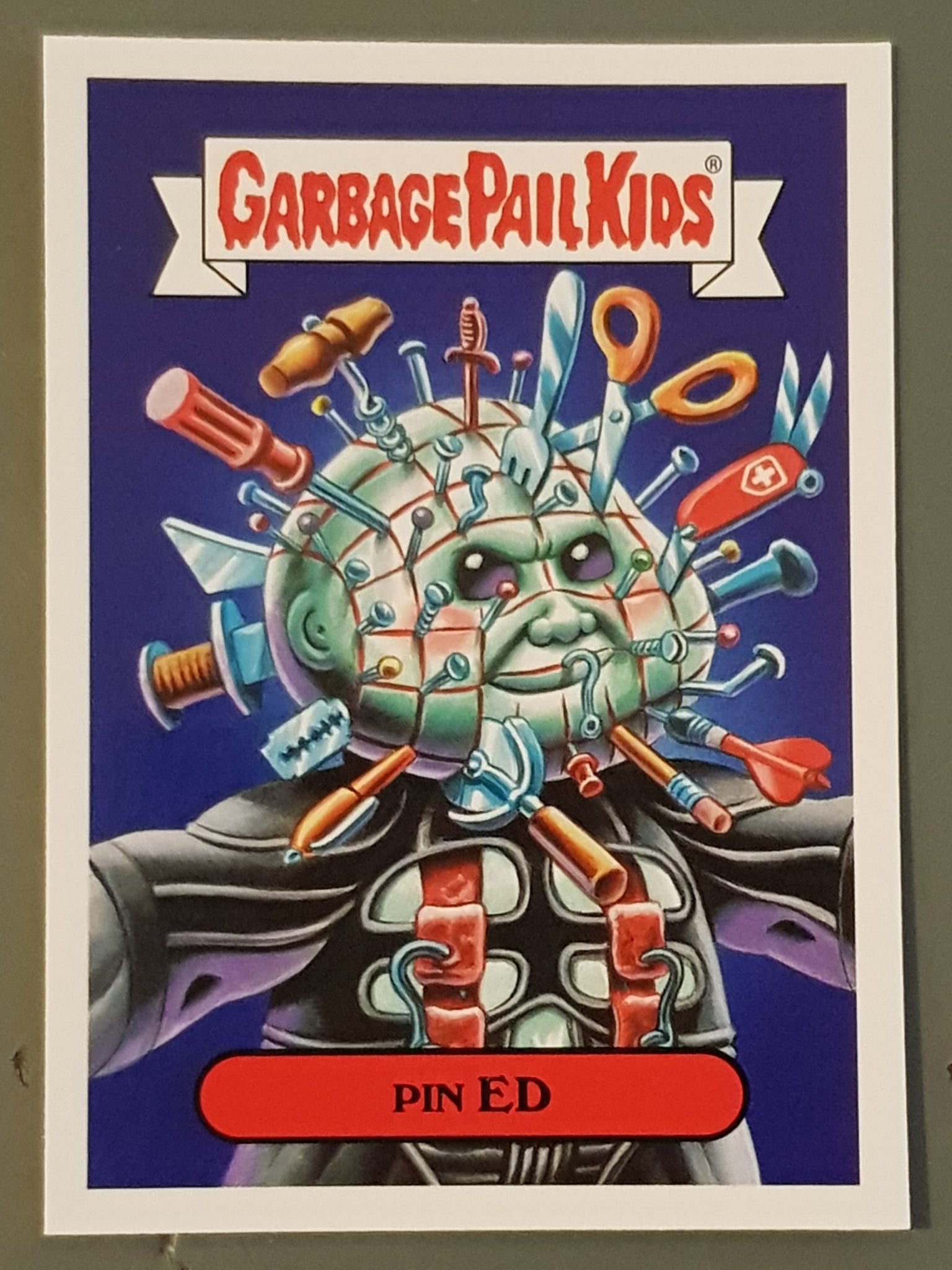 Garbage Pail Kids Oh the Horror-Ible 80s Horror #1a - Pin Ed Trading Card