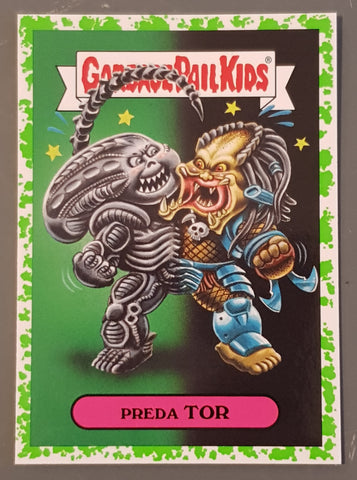 Garbage Pail Kids Oh the Horror-Ible Modern Sci-Fi #1b - Preda Tor Green Parallel Trading Card