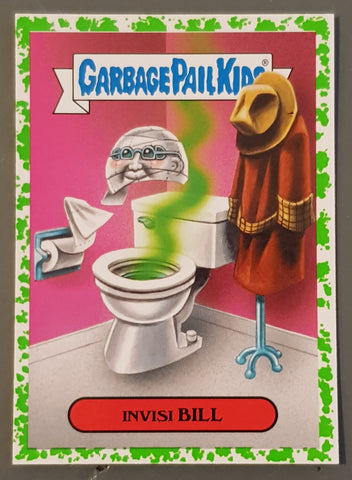 Garbage Pail Kids Oh the Horror-Ible Classic Film Monster #7a - Invisi Bill Green Puke Parallel Trading Card