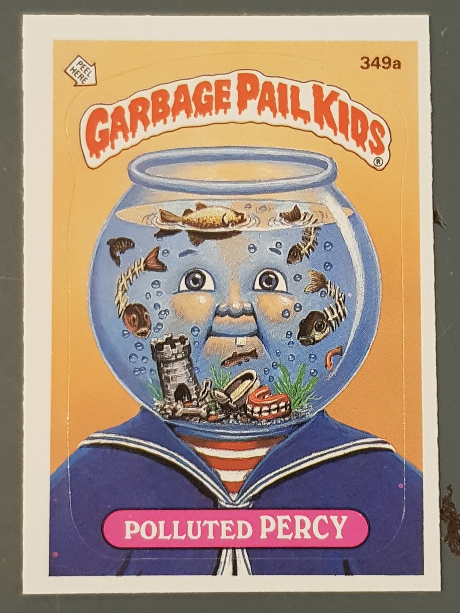 Garbage Pail Kids Original Series 9 #349a - Polluted Percy Sticker
