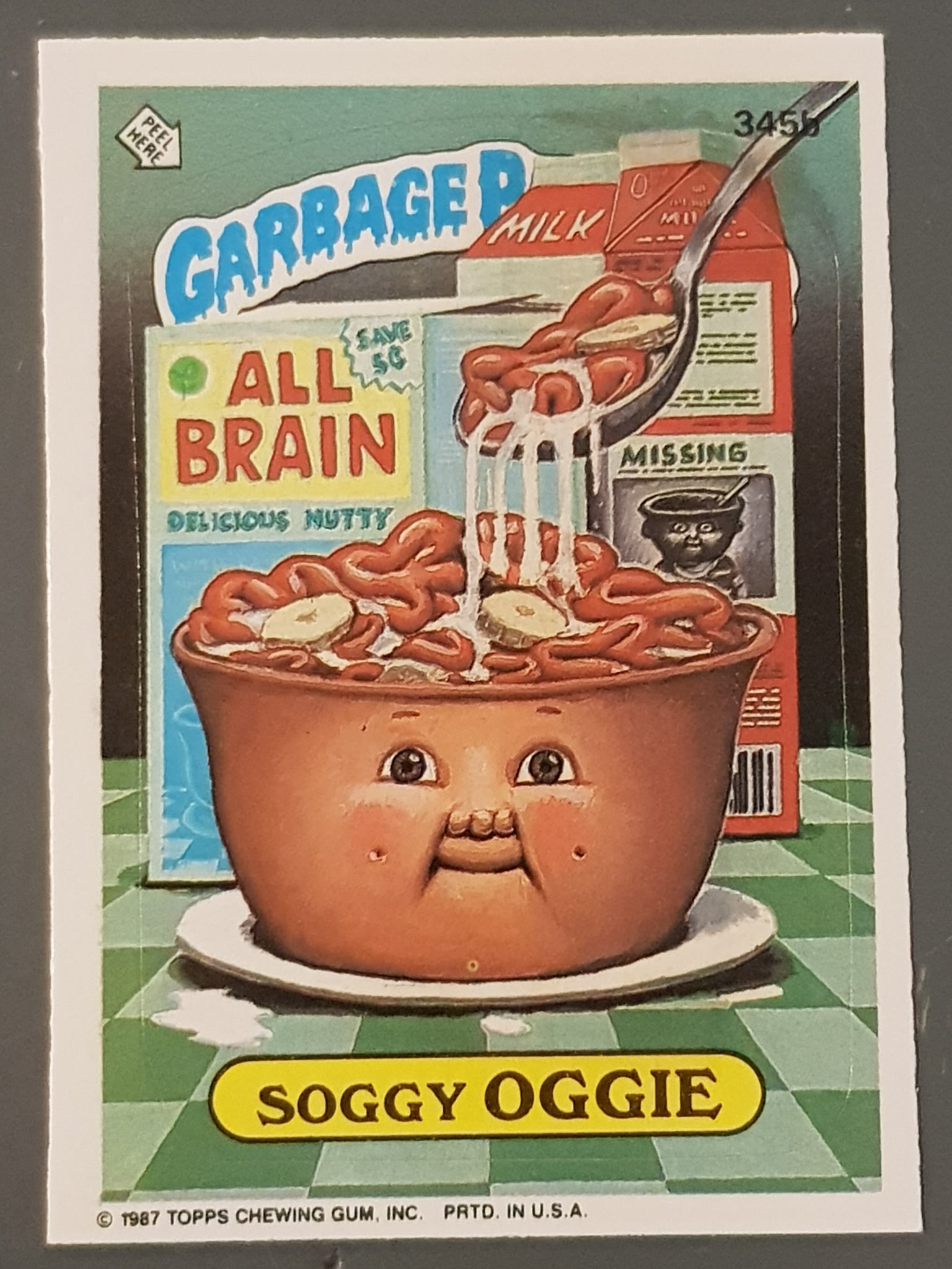 Garbage Pail Kids Original Series 9 #345b - Soggy Oggie Sticker