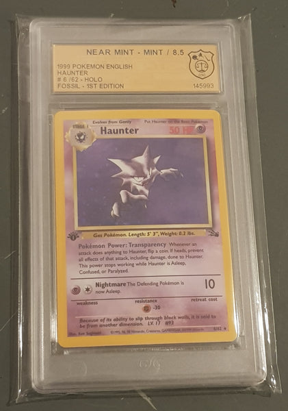 Pokemon Fossil (1st edition) Haunter #6/62 GSG 8.5 Holo Trading Card