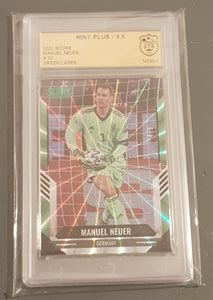 2021-22 Panini Score FIFA Manuel Neuer #32 Green Laser Parallel /5 GSG 9.5 Trading Card