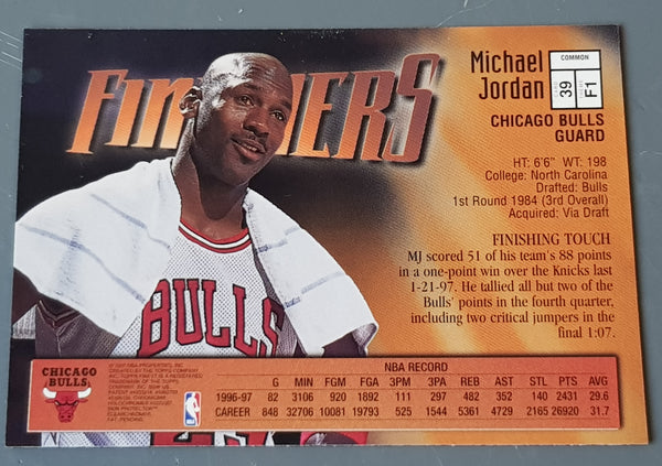1997 Topps Finest Michael Jordan #39 Finishers Trading Card