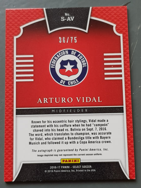 2016-2017 Panini Select Soccer Arturo Vidal /75 #S-AV Autograph Trading Card