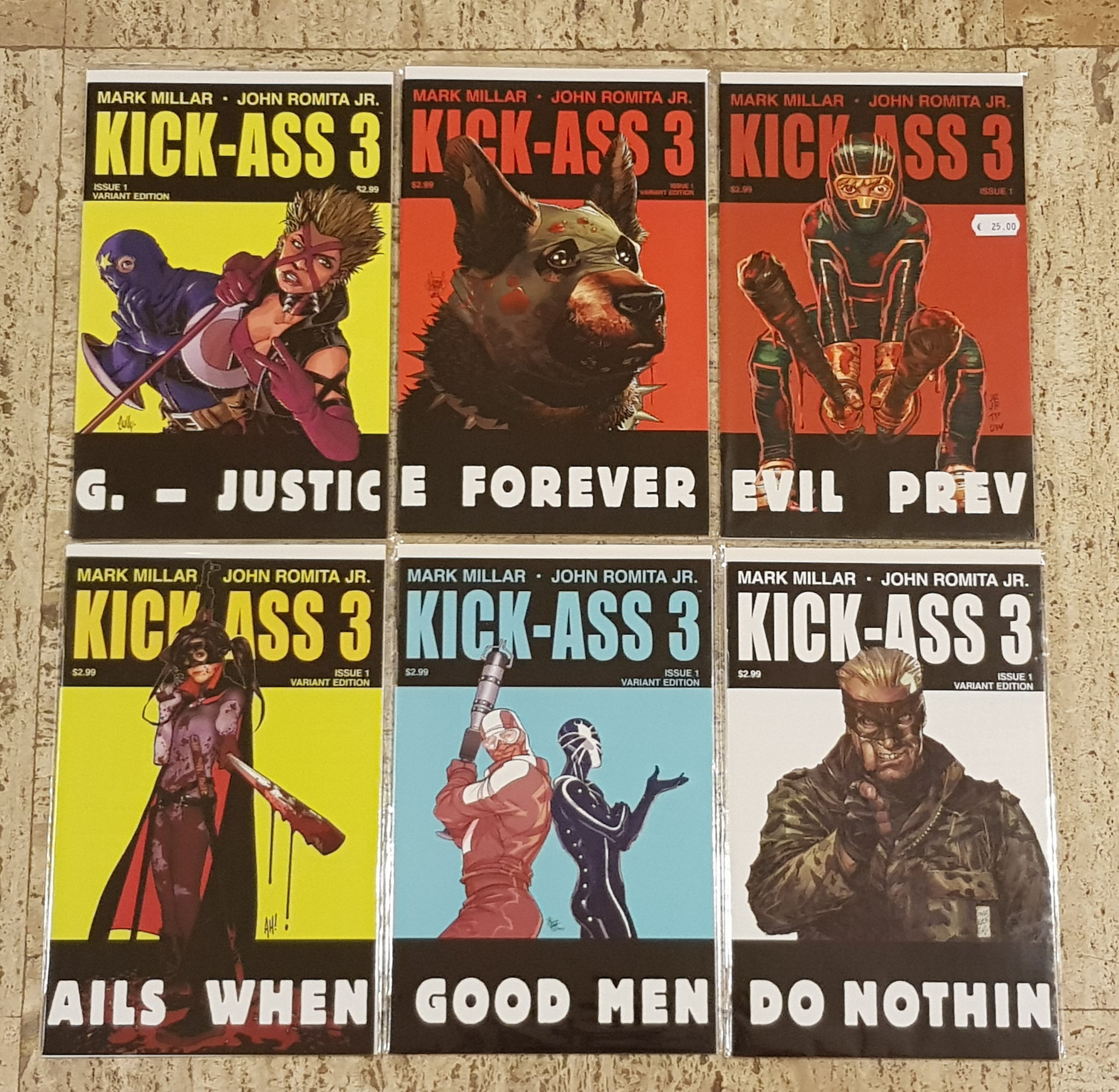Kick-Ass 3 #1 NM-/NM Complete Variant Cover Set