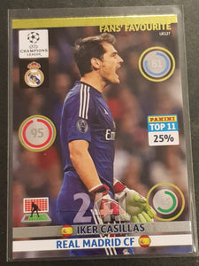 2014-2015 Panini Adrenalyn Champions League Update Edition Iker Casillas #UE127 Fan's Favourite Trading Card