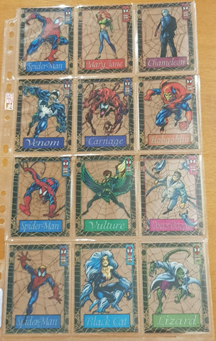 1994 Fleer Marvel Spider-Man Suspended Animation Insert Trading Card Set
