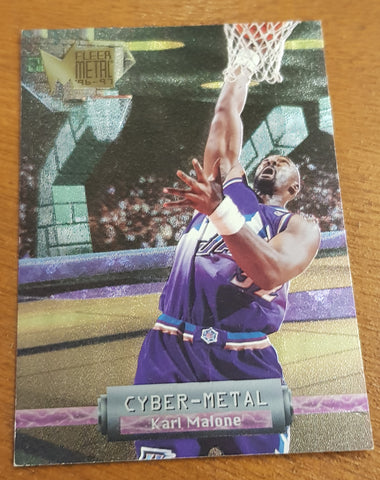1996-97 Fleer Metal Basketball Cyber-Metal Karl Malone #8 Trading Card