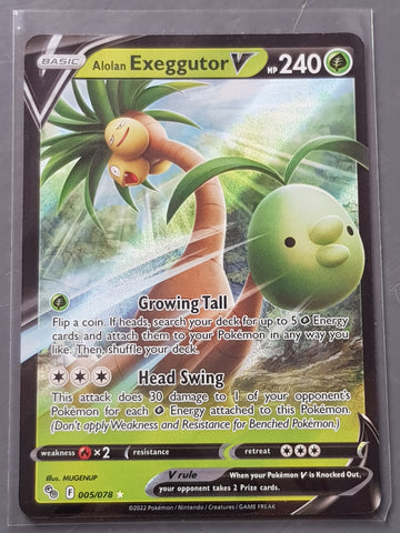 Pokemon Go Alolan Exeggutor V #5/78 Foil Trading Card