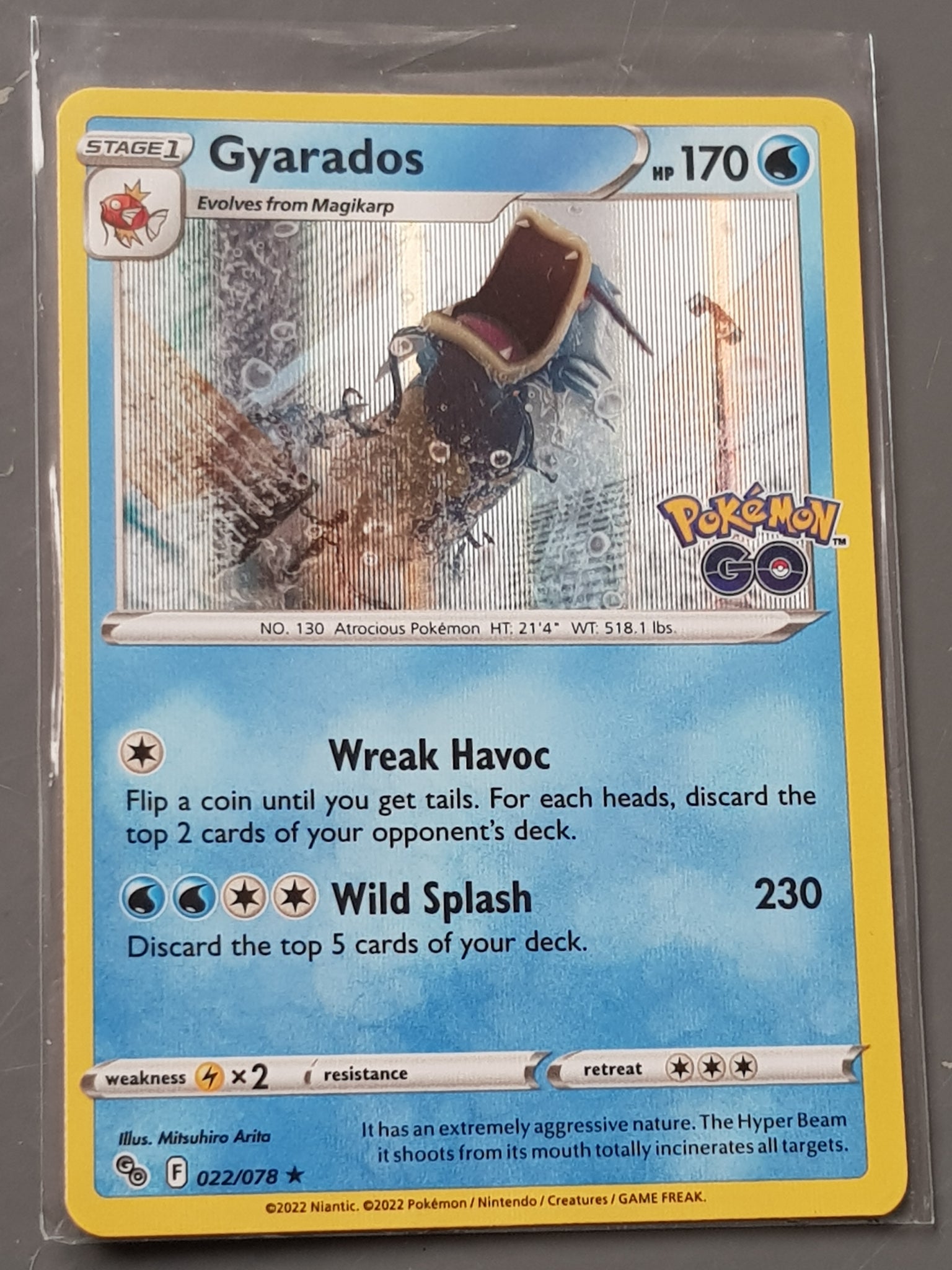 Pokemon Go Gyarados #22/78 Foil Trading Card Pokemon Go Gyarados #22/78 Foil Trading Card