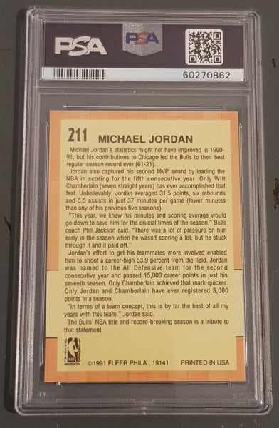 1991 Fleer Michael Jordan #211 PSA 9 Trading Card