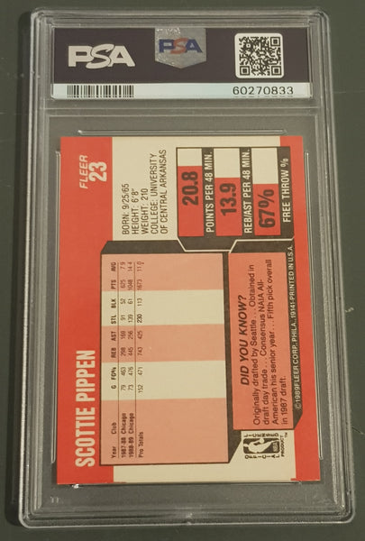 1989 Fleer Scottie  Pippen #23 PSA 9 Trading Card