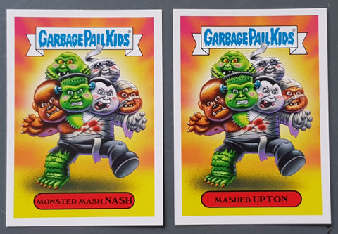 Garbage Pail Kids Oh the Horror-Ible Classic Film Monster #12a/b - Monster Mash Nash/Mashed Upton Trading Card Set