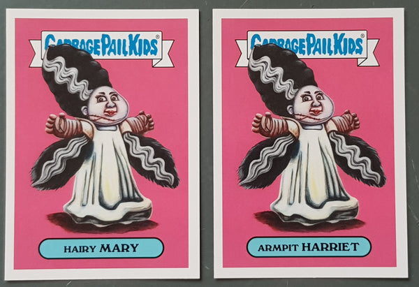 Garbage Pail Kids Oh the Horror-Ible Classic Film Monster #6a/b - Hairy Mary/Armpit Harriet Trading Card Set