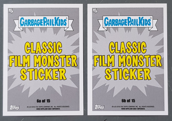 Garbage Pail Kids Oh the Horror-Ible Classic Film Monster #6a/b - Hairy Mary/Armpit Harriet Trading Card Set
