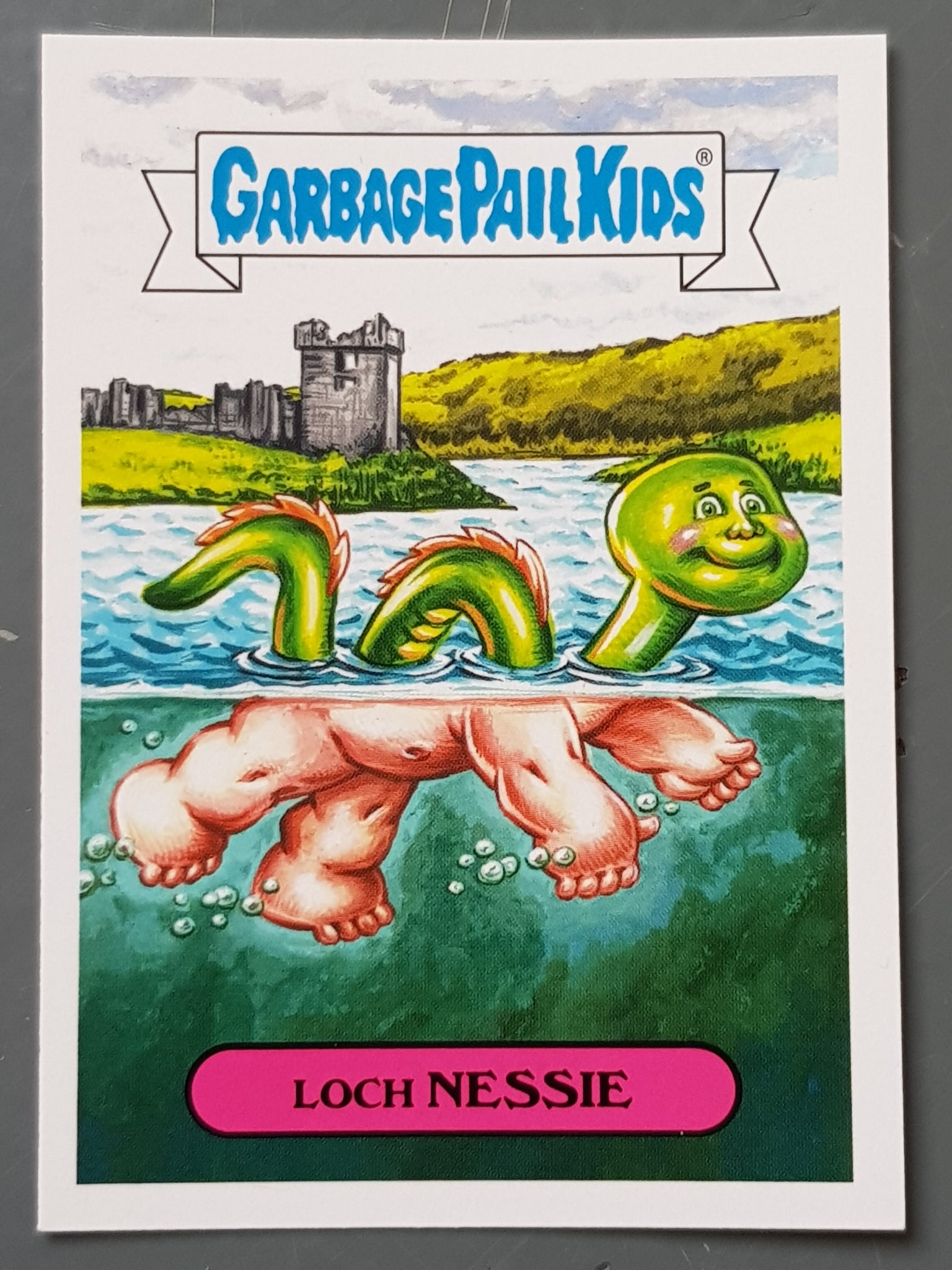 Garbage Pail Kids Oh the Horror-Ible Folklore Monster #5a - Loch Nessie Trading Card