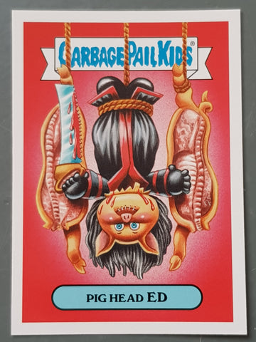 Garbage Pail Kids Oh the Horror-Ible Modern Horror #7a - Pig Head Ed Trading Card