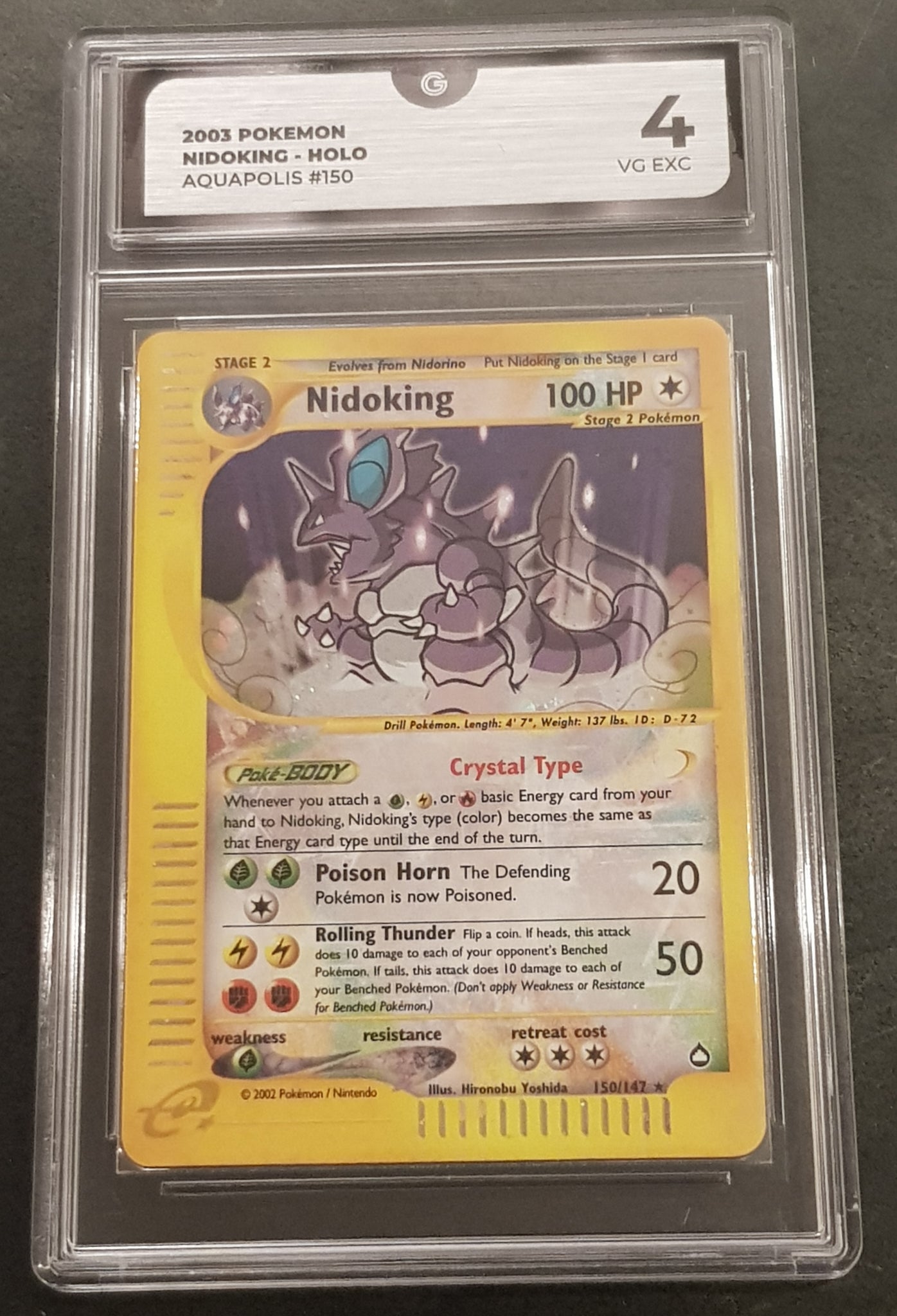 Pokemon Aquapolis Nidoking #150/147 Global Grading 4 Secret Crystal Ra Rotterdam Comics Pokemon Aquapolis Nidoking #150/147 Global Grading 4 Secret Crystal Ra Rotterdam Comics