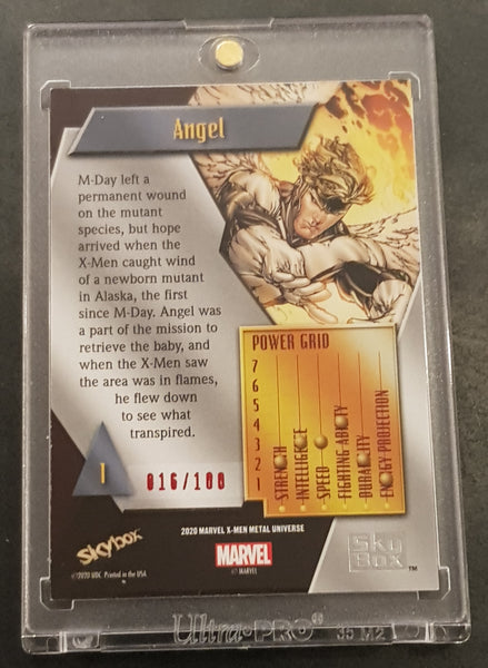 2020 Upper Deck Marvel X-Men Metal Universe Angel #1 Precious Metal Gems /100 Trading Card