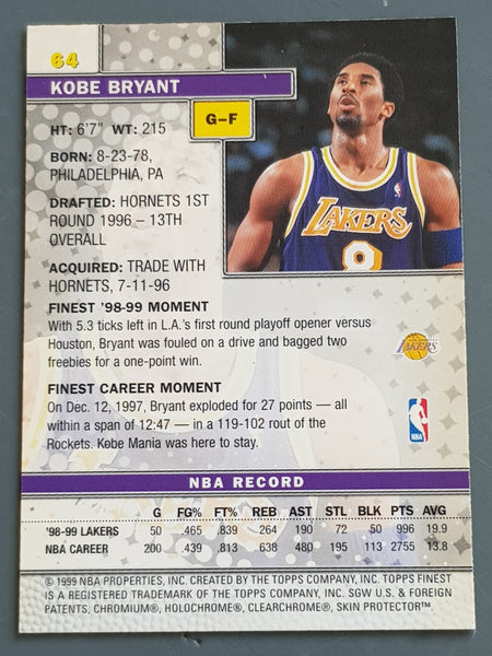 1999-00 Topps Finest Kobe Bryant #64 Trading Card