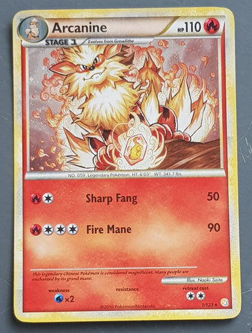 Pokemon Heart Gold Soul Silver Arcanine #19/101 Holo Trading Card