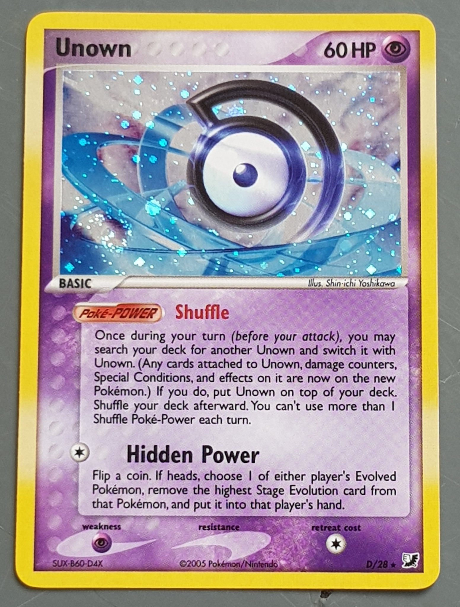 Pokemon Unseen Forces Unown #D/28 Holo Trading Card