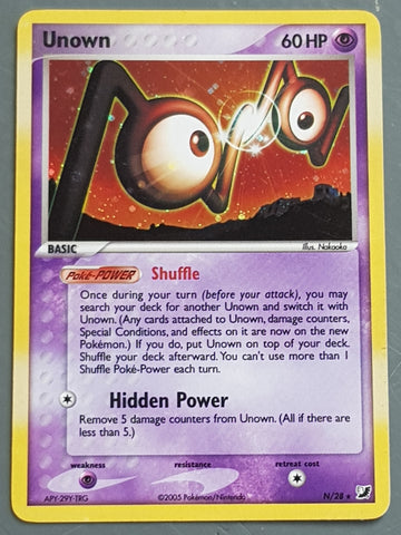 Pokemon Ex Unseen Forces Unown #N/28 Holo Trading Card