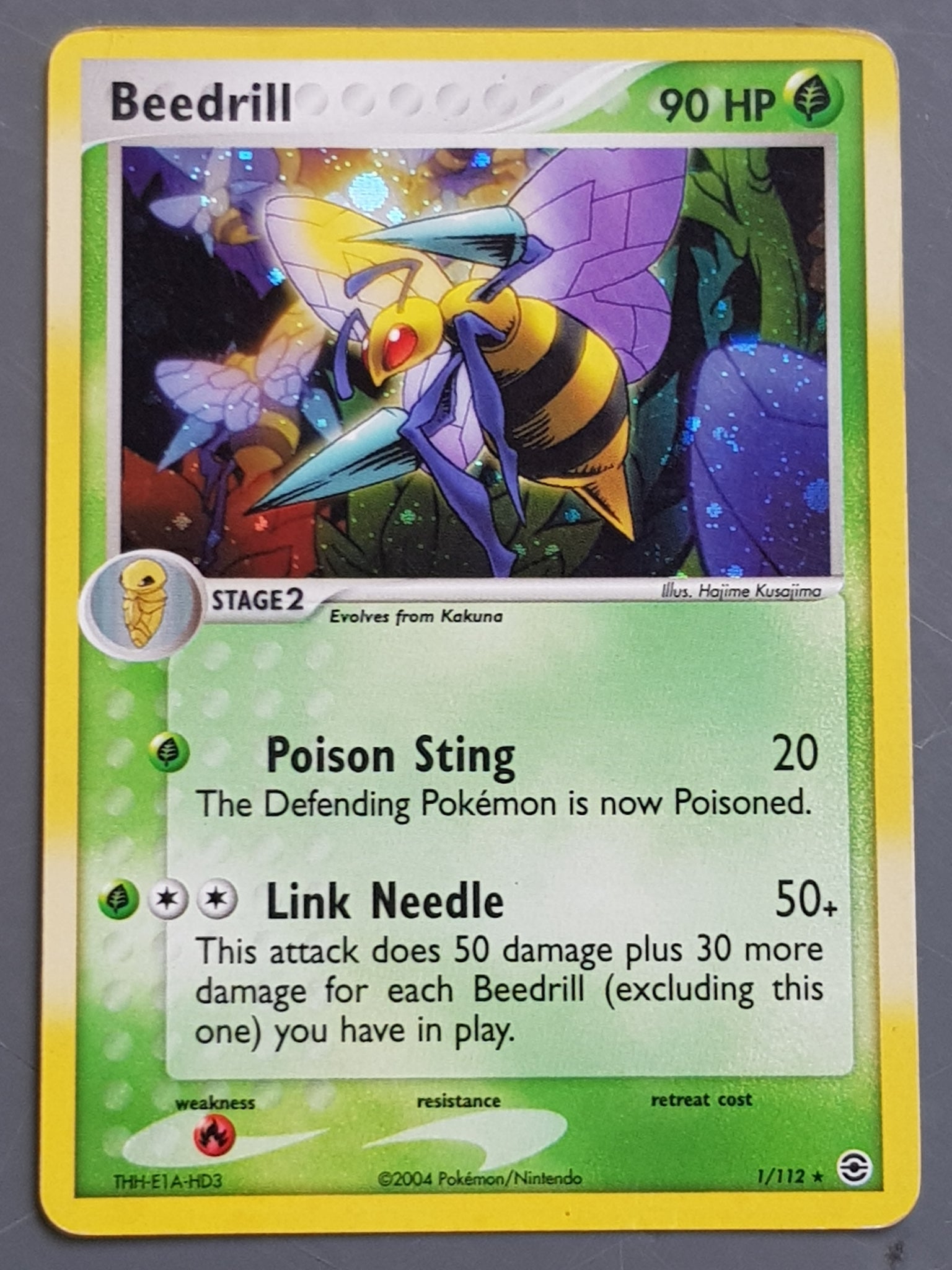 Pokemon EX Fire Red Leaf Green Beedrill #1/112 Holo Trading Card