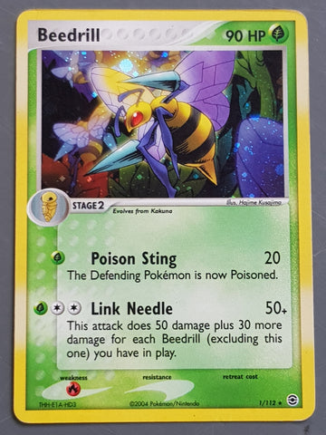Pokemon EX Fire Red Leaf Green Beedrill #1/112 Holo Trading Card