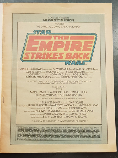 Marvel Special Edition #2 Star Wars the Empire Strikes Back Treasury Edition FN